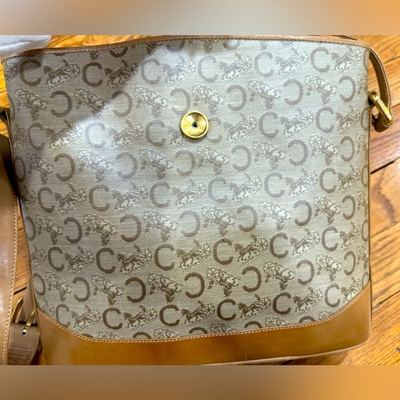 Celine Vintage Macadam Crossbody Bag Horse Carriage Canvas Leather Shoulder bag - Picture 8 of 16